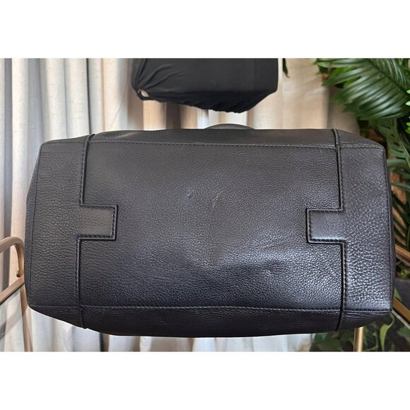 AUTHENTIC TORY BURCH BLACK LEATHER LIMITED EDITION MOON TOTE - Picture 5 of 7